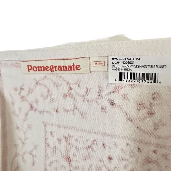 Pomegranate Tapestry Deep Red Table Runner New - Picture 4 of 5